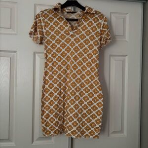 Inspire Orange and White Floral Mini Dress